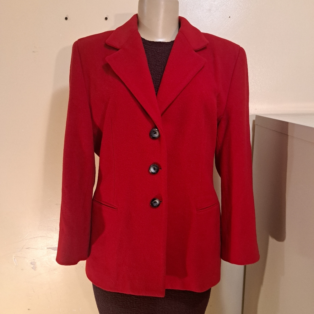 Augustus vintage wool cashmere red jacket 10